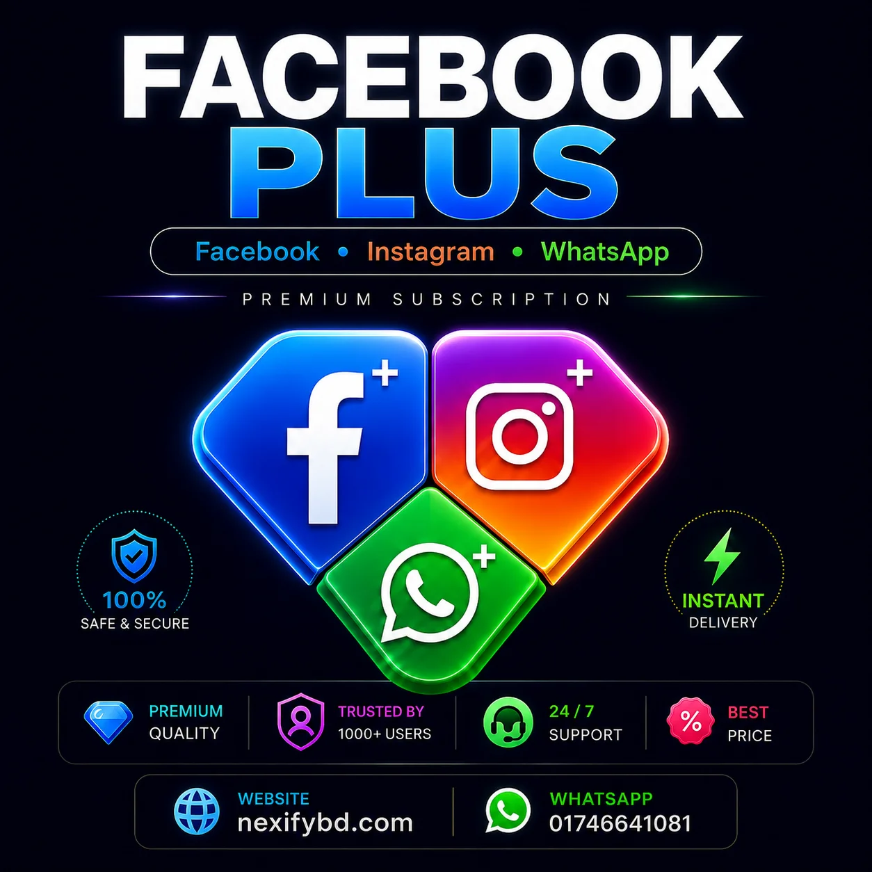 Facebook Plus | Instagram Plus | Whatsapp Plus